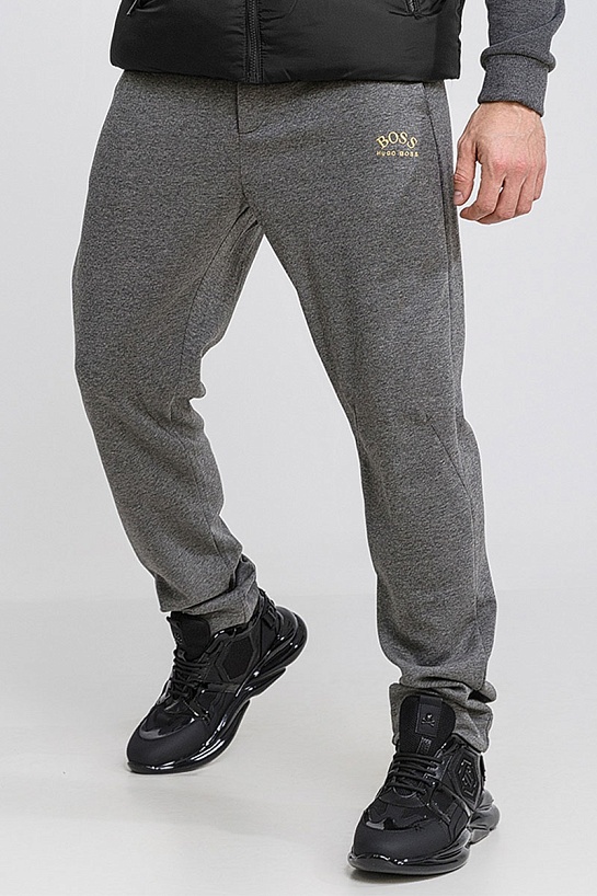 Штаны серого цвета Hugo Boss logo-embroidered