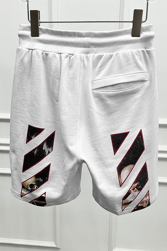 Мужские белые шорты Off-White Caravaggio Print