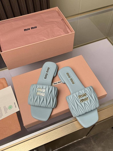 Женские шлёпанцы MIU MIU Premium - Blue   