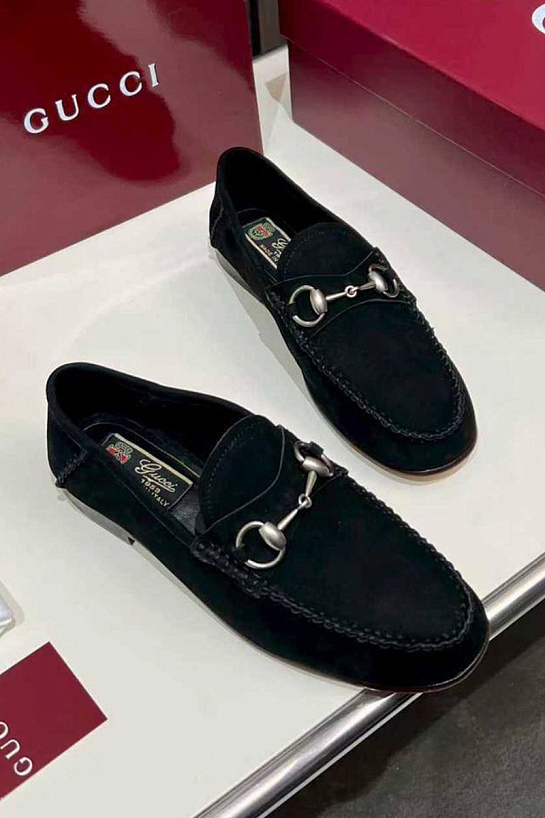 Женские замшевые лоферы Gucci GG premium