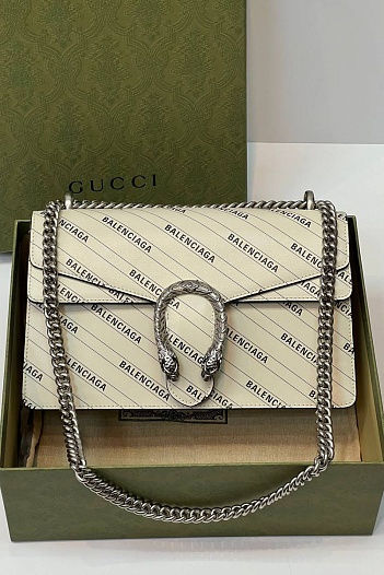 Женская сумка Gucci x Balenciaga Dionysus The Hacker Project Premium 28x17x10 см - White   