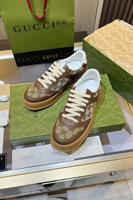 Женские кроссовки Gucci Chunky B Premium - Brown