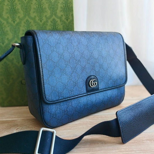 Мужская кожаная сумка-мессенджер Gucci Ophidia 25x20 см   