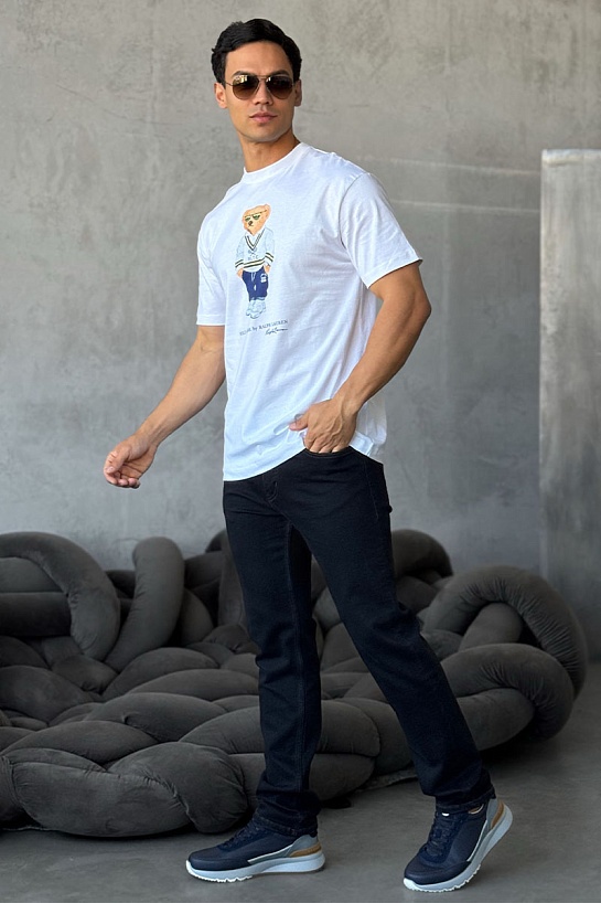 Мужская белая футболка Роlо Ralрh Lаurеn "Bear"