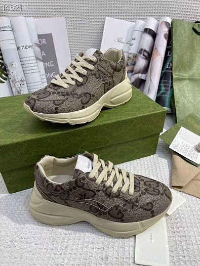 Женские кроссовки GG Gucci Rhyton - Brown   