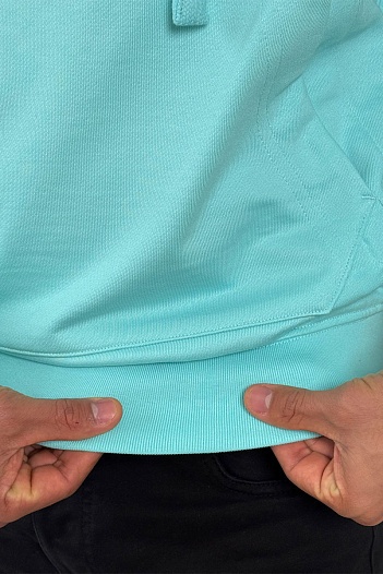 Мужское худи бирюзового цвета Stone Island Compass-patch   