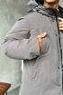 Серый пуховик Canada Goose Sanford logo-patch