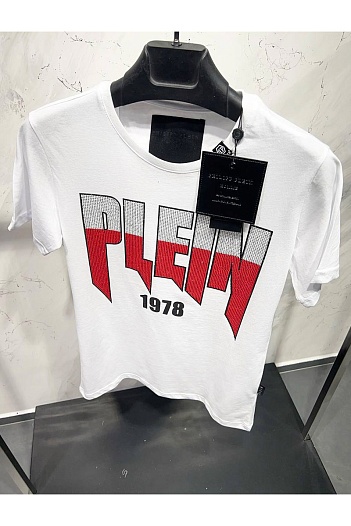 Футболка белого цвета Philipp Plein rhinestones   