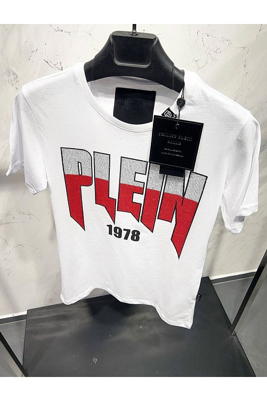 Футболка белого цвета Philipp Plein rhinestones