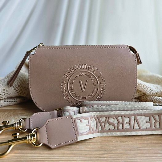 Кожаная сумка Versace Jeans Conture 22x15 см - Beige   