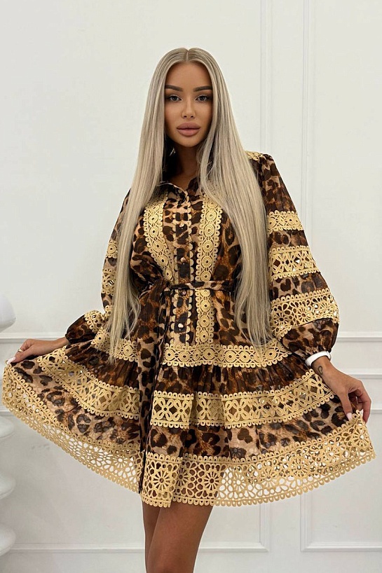 Женское платье Zimmermann с леопардовым принтом