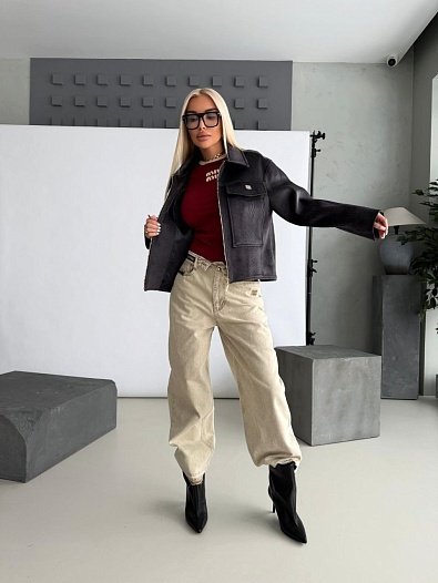 Женская вельветовая куртка MIU MIU premium - Black   