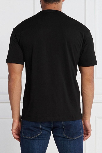 Мужская чёрная футболка Emporio Armani 7 logo-print   