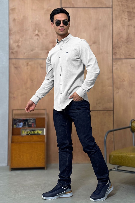 Мужская белая рубашка Etro Pegasus logo