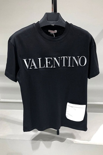 Мужская футболка Valentino high-shine logo - Black   