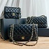 Кожаная чёрная сумка Chanel 30x18 см