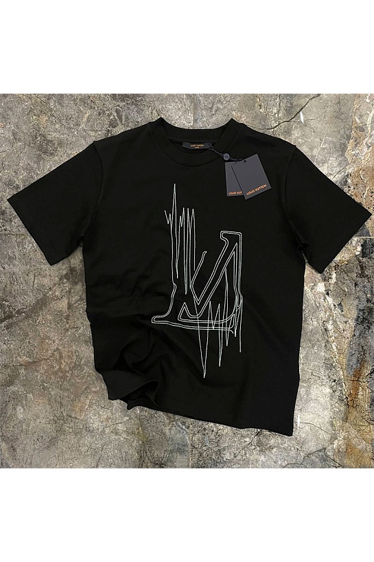 Чёрная оверсайз футболка Louis Vuitton Frequency Graphic