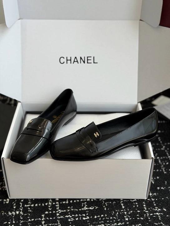 Женские кожаные лоферы Chanel premium