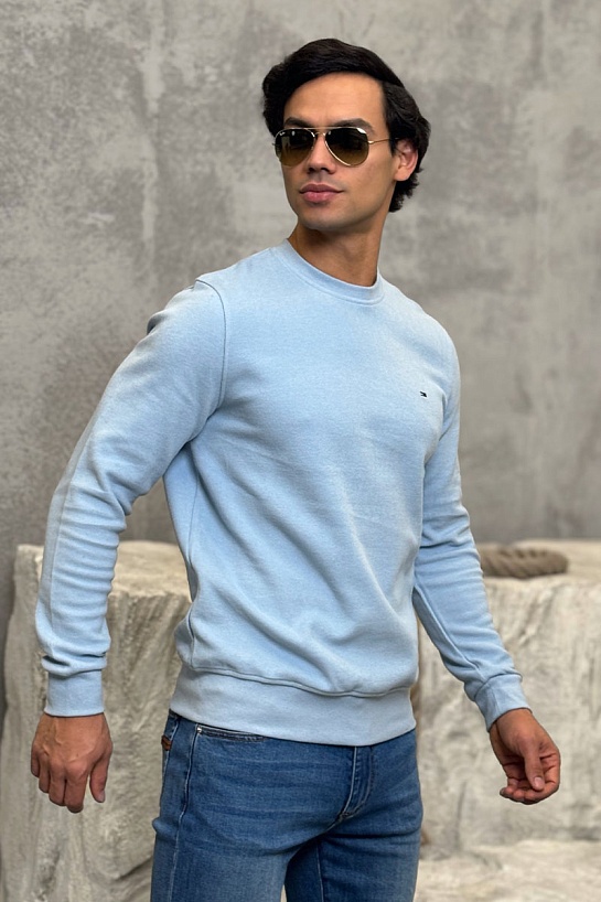 Мужской свитшот голубого цвета Tommy Hilfiger