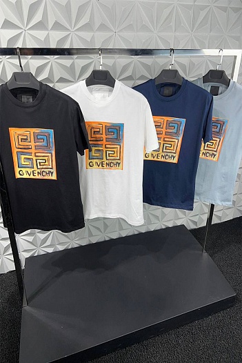 Мужская чёрная футболка Givenchy 4G logo print   