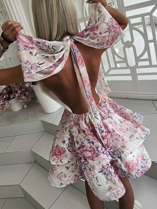 Женское платье с бантом Zimmermann розового цвета