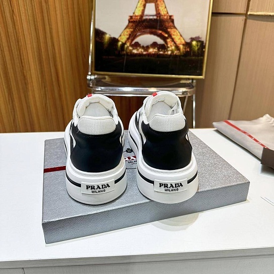Комбинированные кроссовки Prada logo-stripe - Black / White