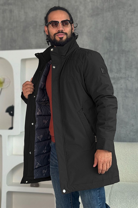 Мужская парка чёрного цвета Loro Piana