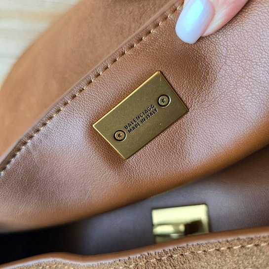 Замшевая сумка Balenciaga Rodeo 28x20 см - Chestnut