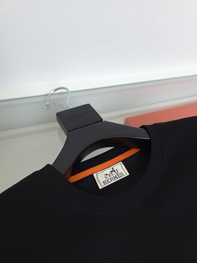 Мужская чёрная футболка Hermes premium   