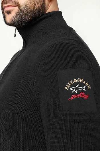 Мужской чёрный джемпер Paul & Shark zip-up   