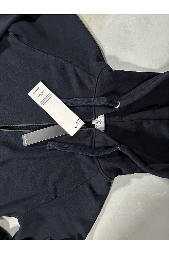 Тёмно-синяя кофта на молнии Stone Island compass-patch