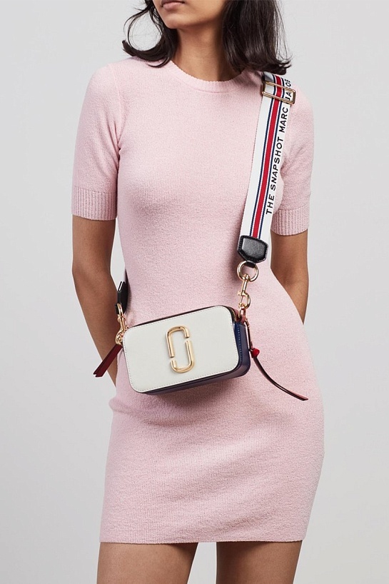 Кожаная сумка Marc Jacobs The Snapshot Coconut Multi 19x11 см