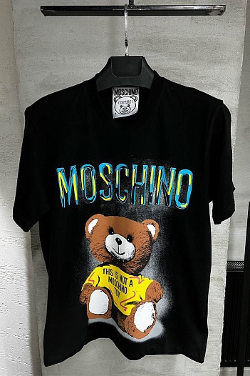 Мужская чёрная футболка Moschino Teddy Bear   