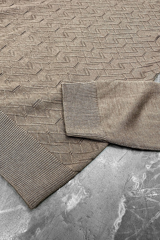 Поло с длинным рукавом Zilli zip-up - Beige