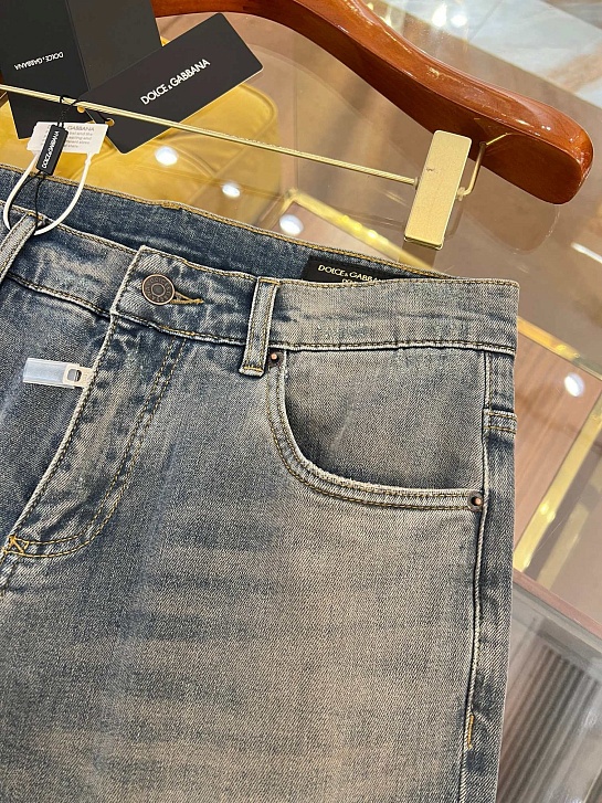Мужские синие джинсы Dolce & Gabbana slim fit Premium