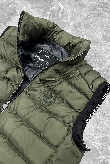 Мужской зелёный жилет Stone Island compass-patch   