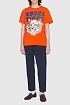 Оранжевая оверсайз футболка Gucci Tiger logo print