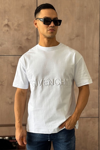 Мужская футболка Givenchy flocked logo - White   