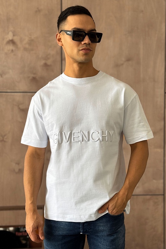 Мужская футболка Givenchy flocked logo - White