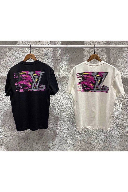Чёрная оверсайз футболка Louis Vuitton logo print