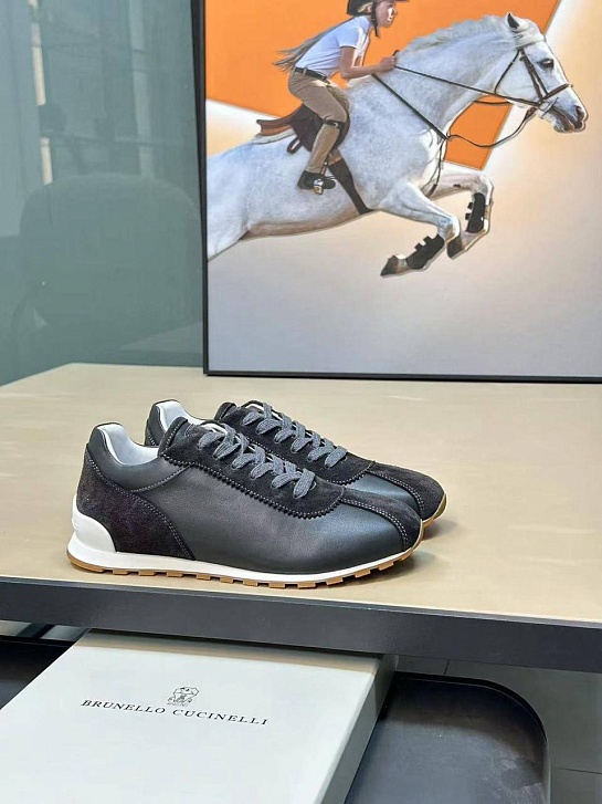 Женские комбинированные кроссовки Brunello Cucinelli low-top premium