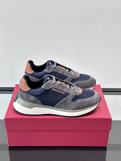 Мужские комбинированные кроссовки Salvatore Ferragamo   