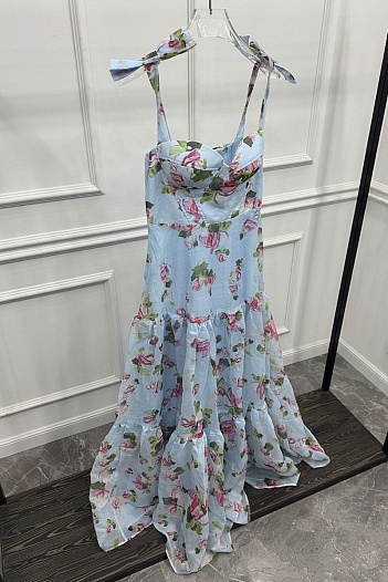 Женское синее платье Zimmermann Floral all-over   