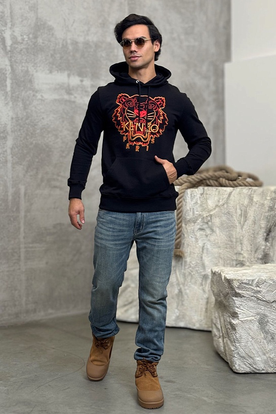 Мужское чёрное худи Kenzo The Year of the Tiger