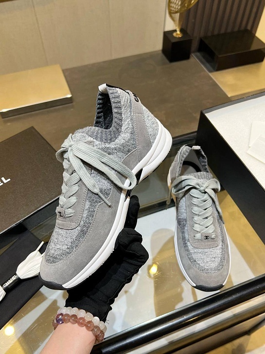 Женские кроссовки Chanel Premium - Grey