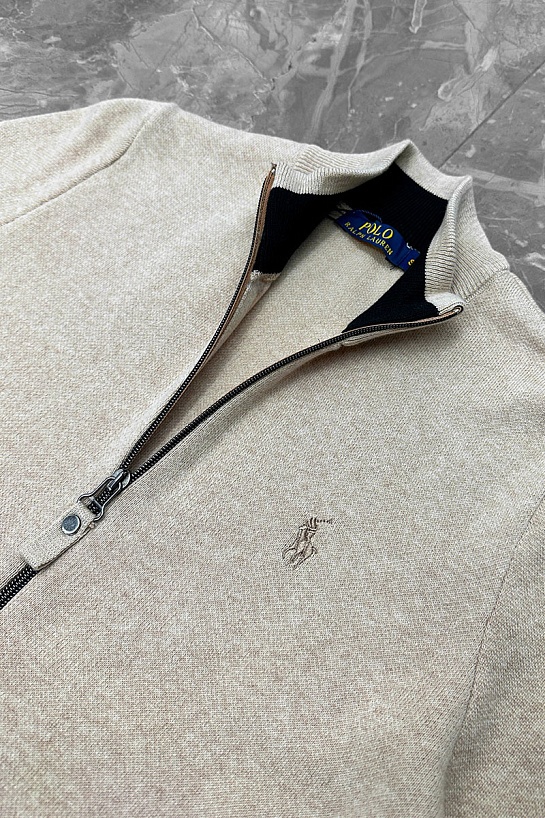 Мужская бежевая кофта Polo Ralph Lauren pony-embroidered