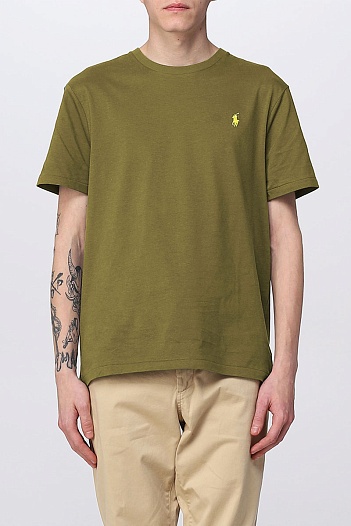Зелёная футболка Polo Ralph Lauren basic   