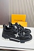 Кожаные кроссовки Louis Vuitton Skate Monogram Flower - Black