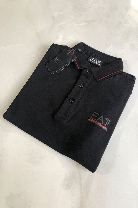 Мужское чёрное поло Emporio Armani 7