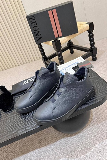 Кроссовки с мехом Ermenegildo Zegna Triple Stitch high-top   
